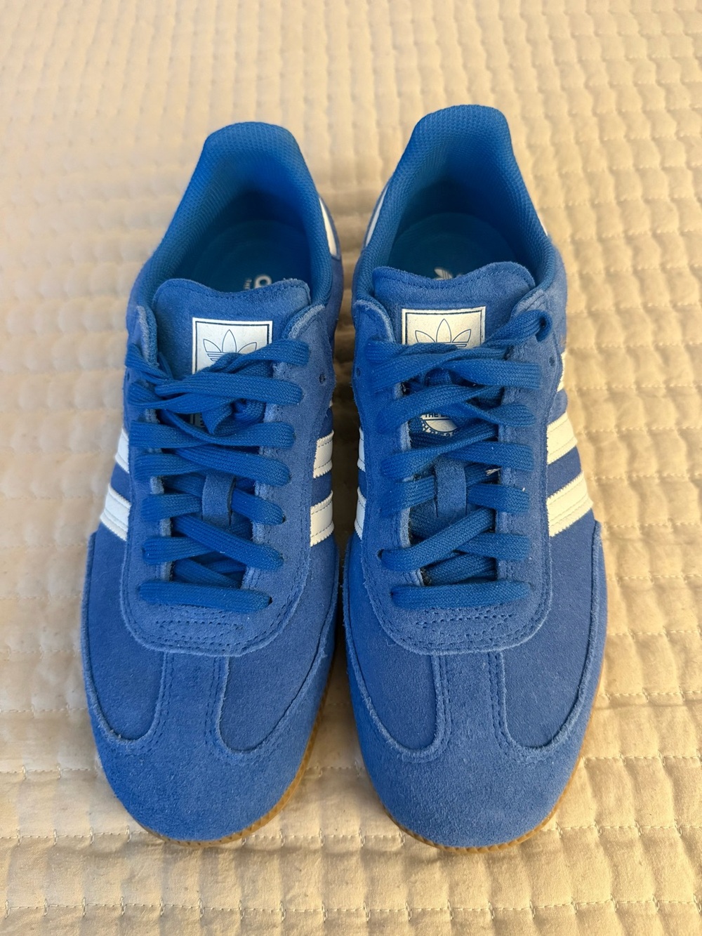 adidas sambas Men's Royal Blue Suede Sneakers with White Stripes